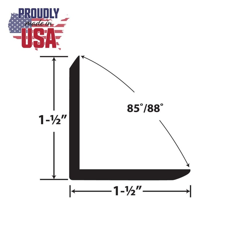 Outwater Plastics White 1-1/2 Inch X 1-1/2 Inch X 1/8 Inch Rigid Plastic Extruded 90 Degree Angle 36 Inch Lengths (Pack of 4) - Image 2